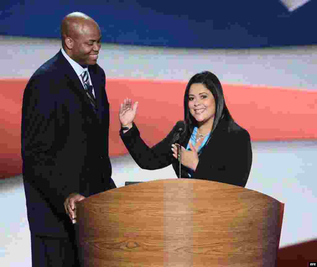 Convención del partido Demócrata en el Time Warner Cable Arena en Charlotte (EEUU)