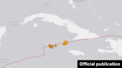 Réplicas registradas horas después del terremoto del 28 de enero. USGA