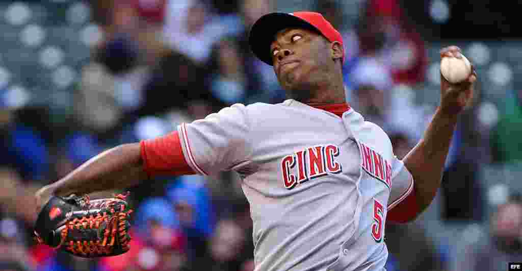 El lanzador zurdo de los Rojos de Cincinnati, Aroldis Chapman.