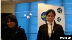 Rosa María Payá en conferencia de prensa 4 de marzo en el Parlamento Sueco